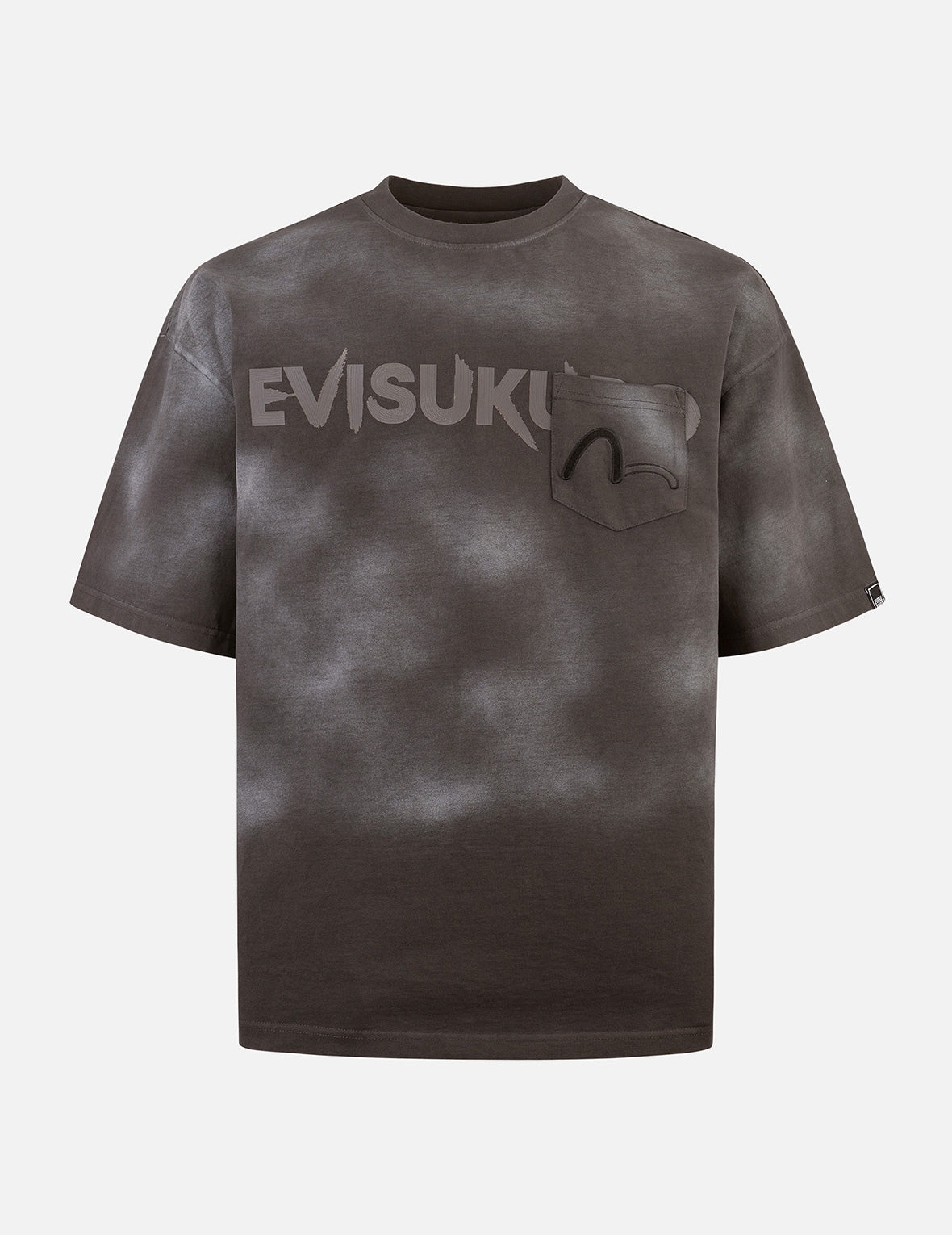 Garment Dyed Calligraphy Logo Print Oversized T-shirt - 1