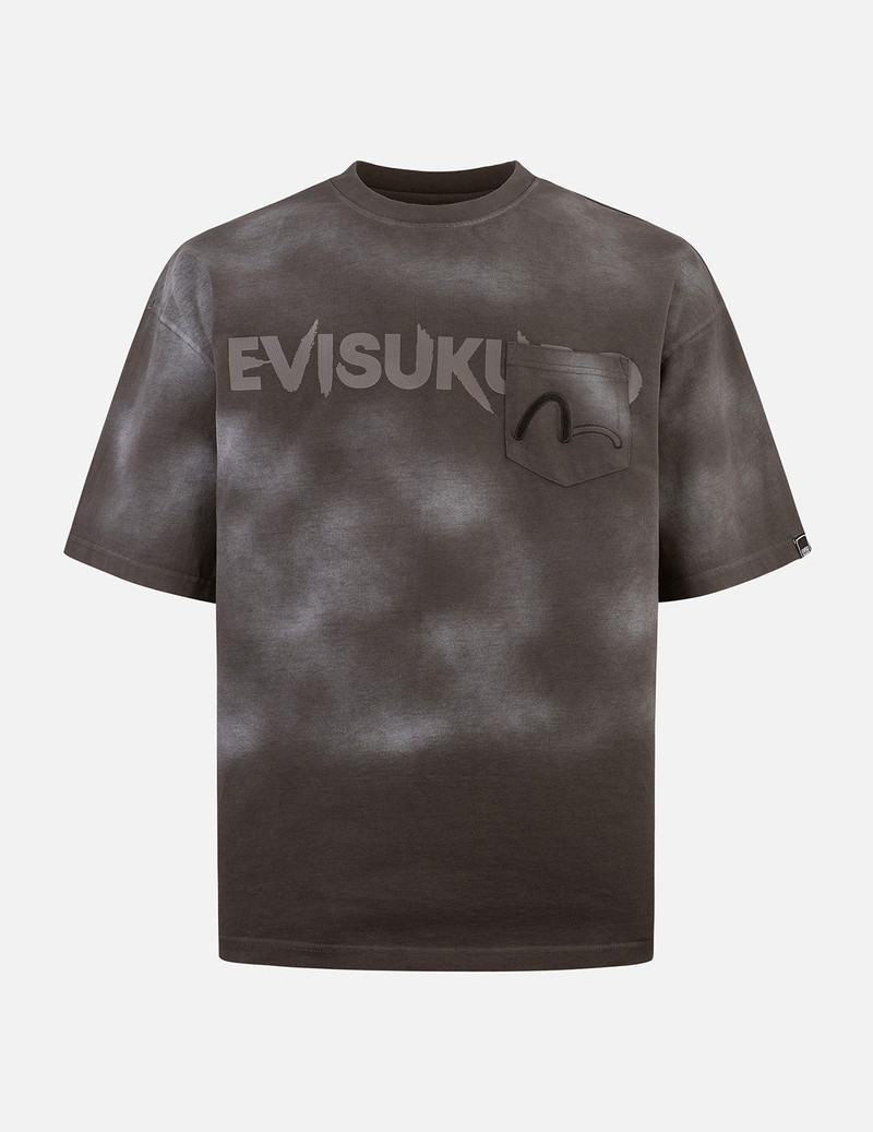 Garment Dyed Calligraphy Logo Print Oversized T-shirt 1