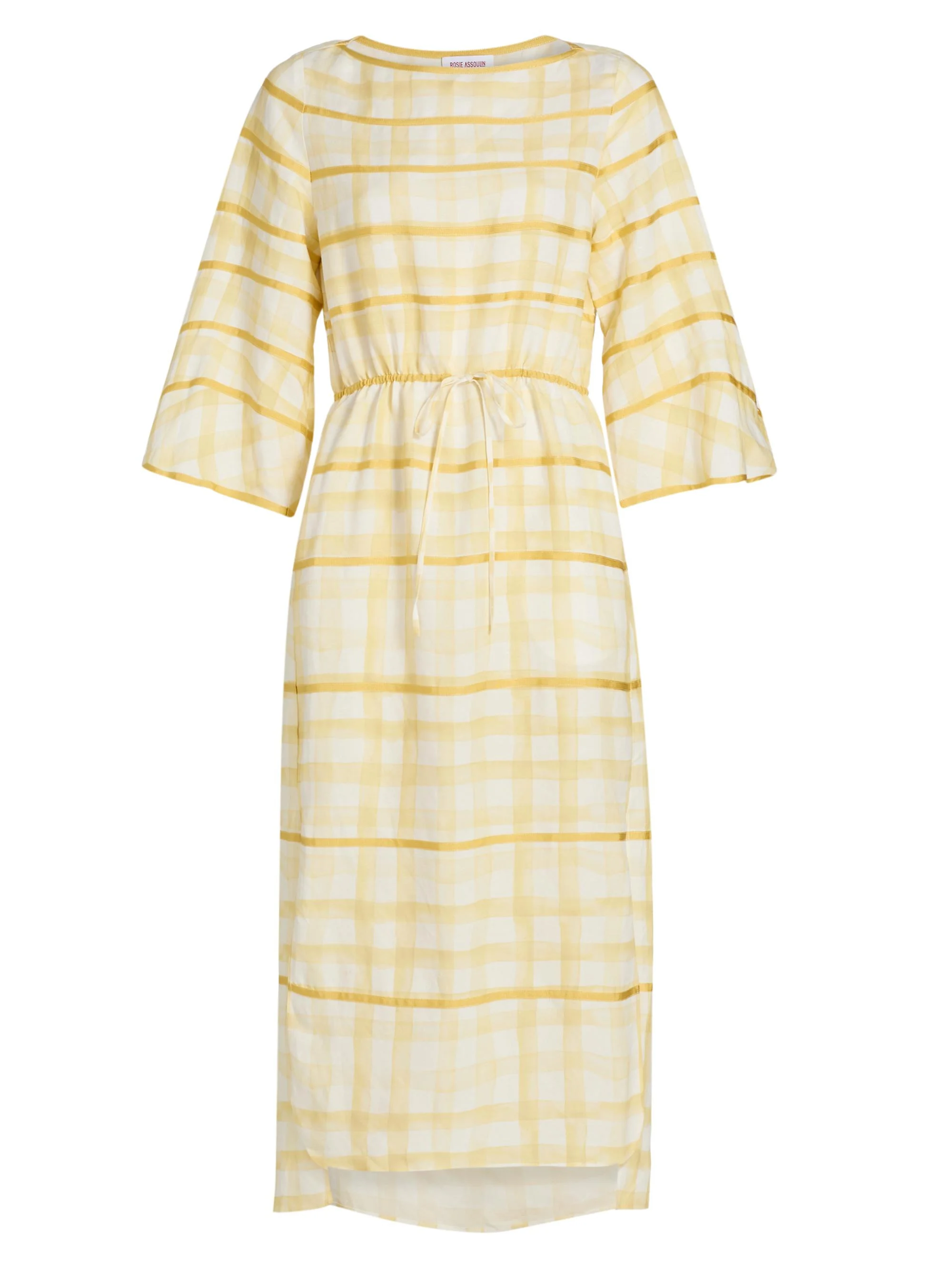 Women's Grosgrain Ribbon Caftan Midi-Dress - Yellow - 1
