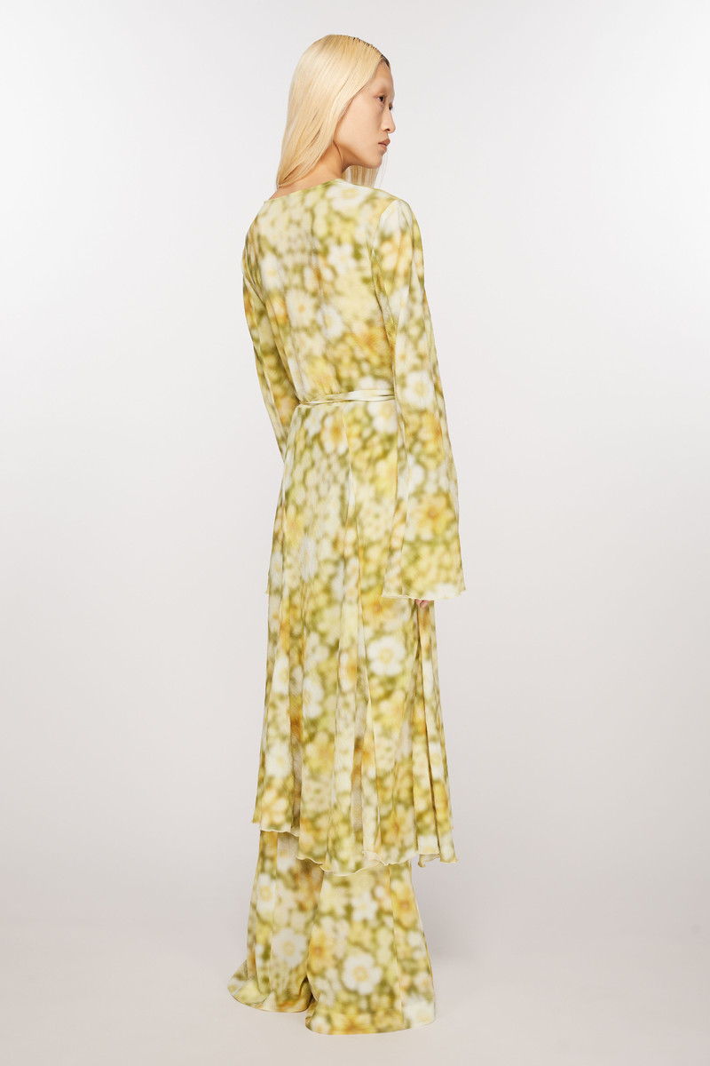 Wrap print dress - Green multi 4