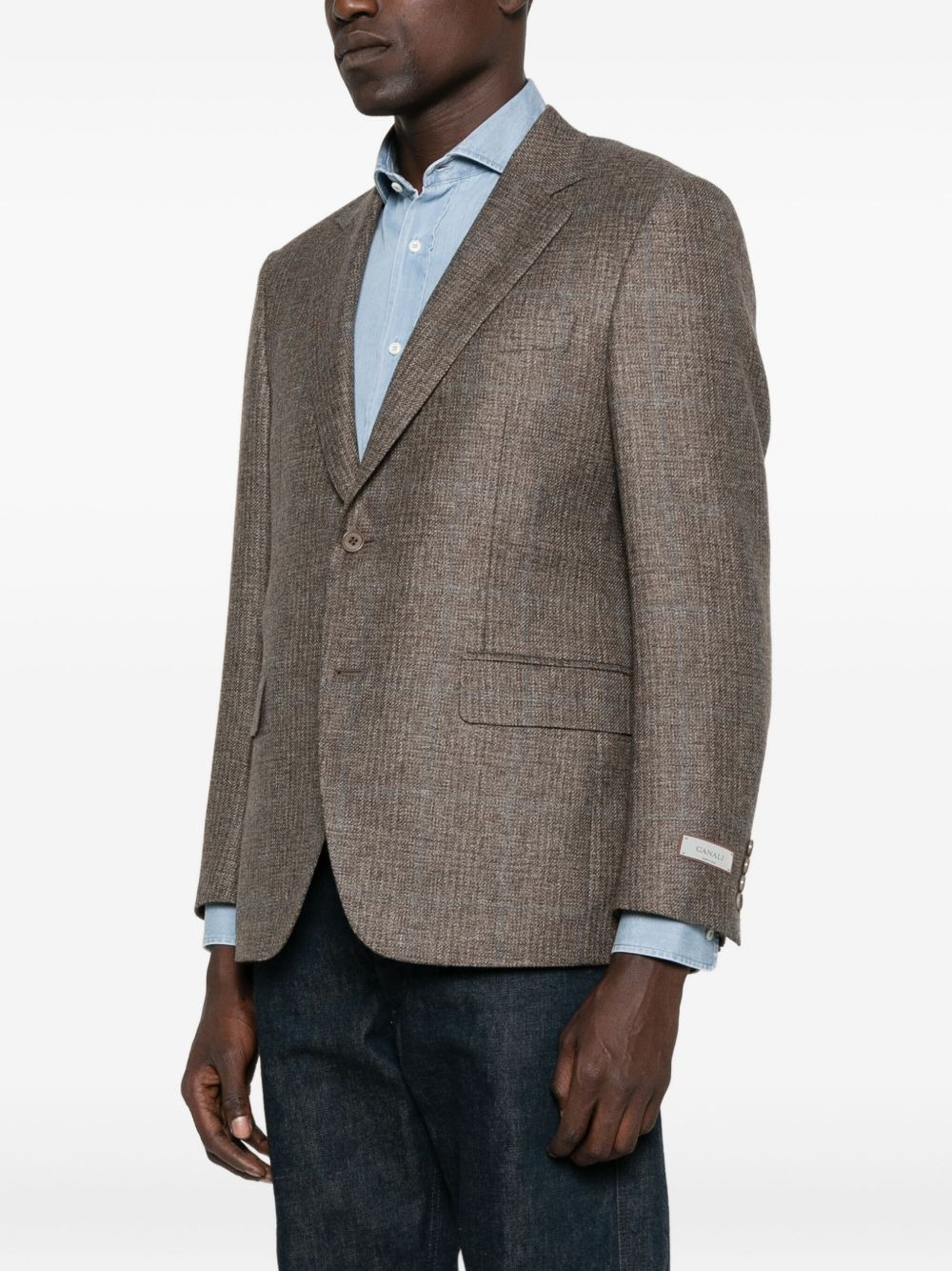 textured two-button jacket - 3