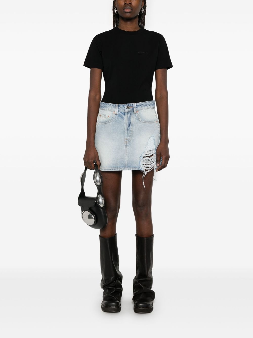 denim mini skirt - 2