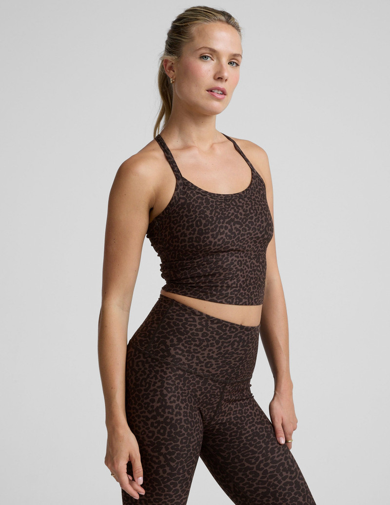 Espresso Leopard SoftMark Slim Racerback Cropped Tank 4