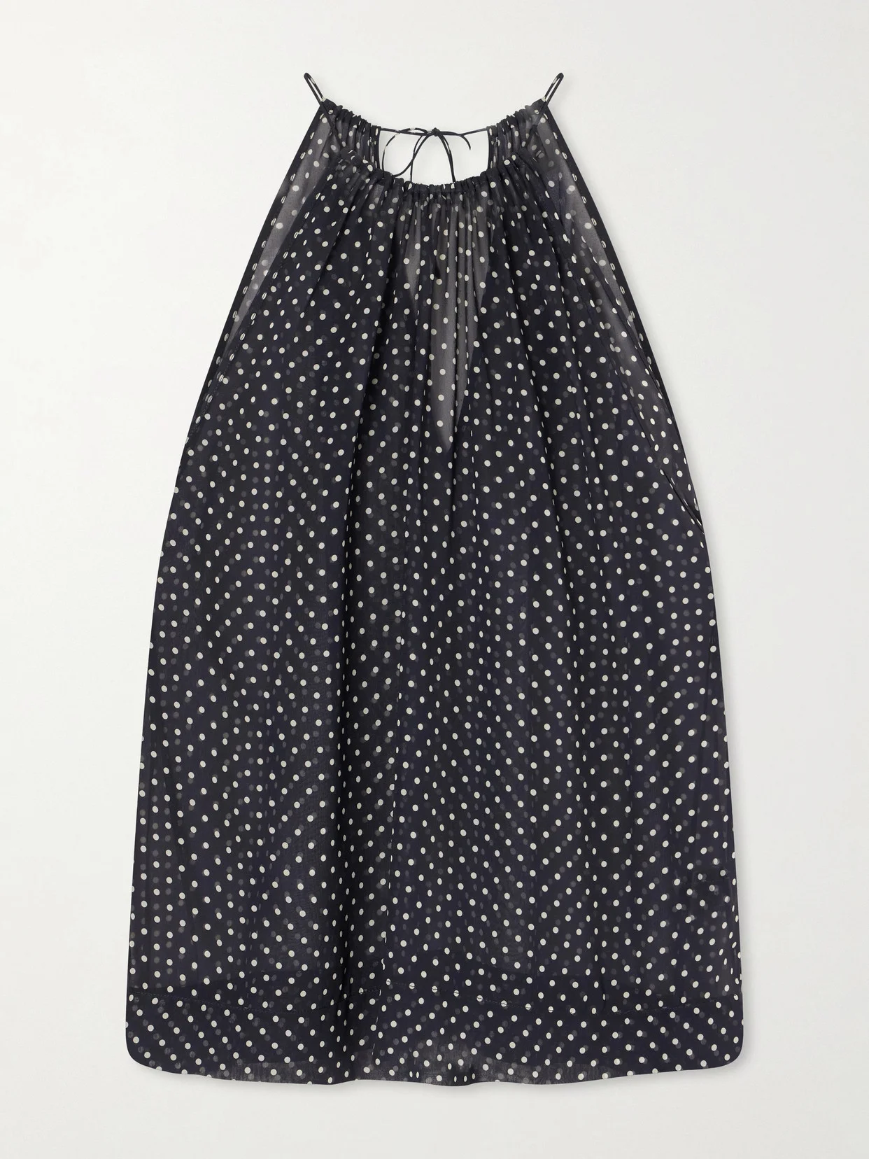 Nikki Halterneck Polka-dot Silk Tank - 1