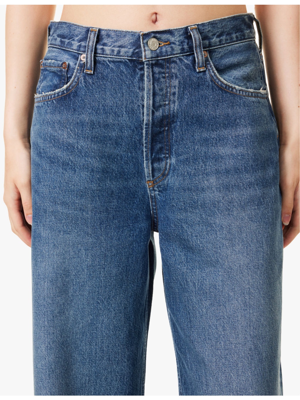 Slung Baggy five-pockets wide-leg high-rise organic-denim blend jeans - 5