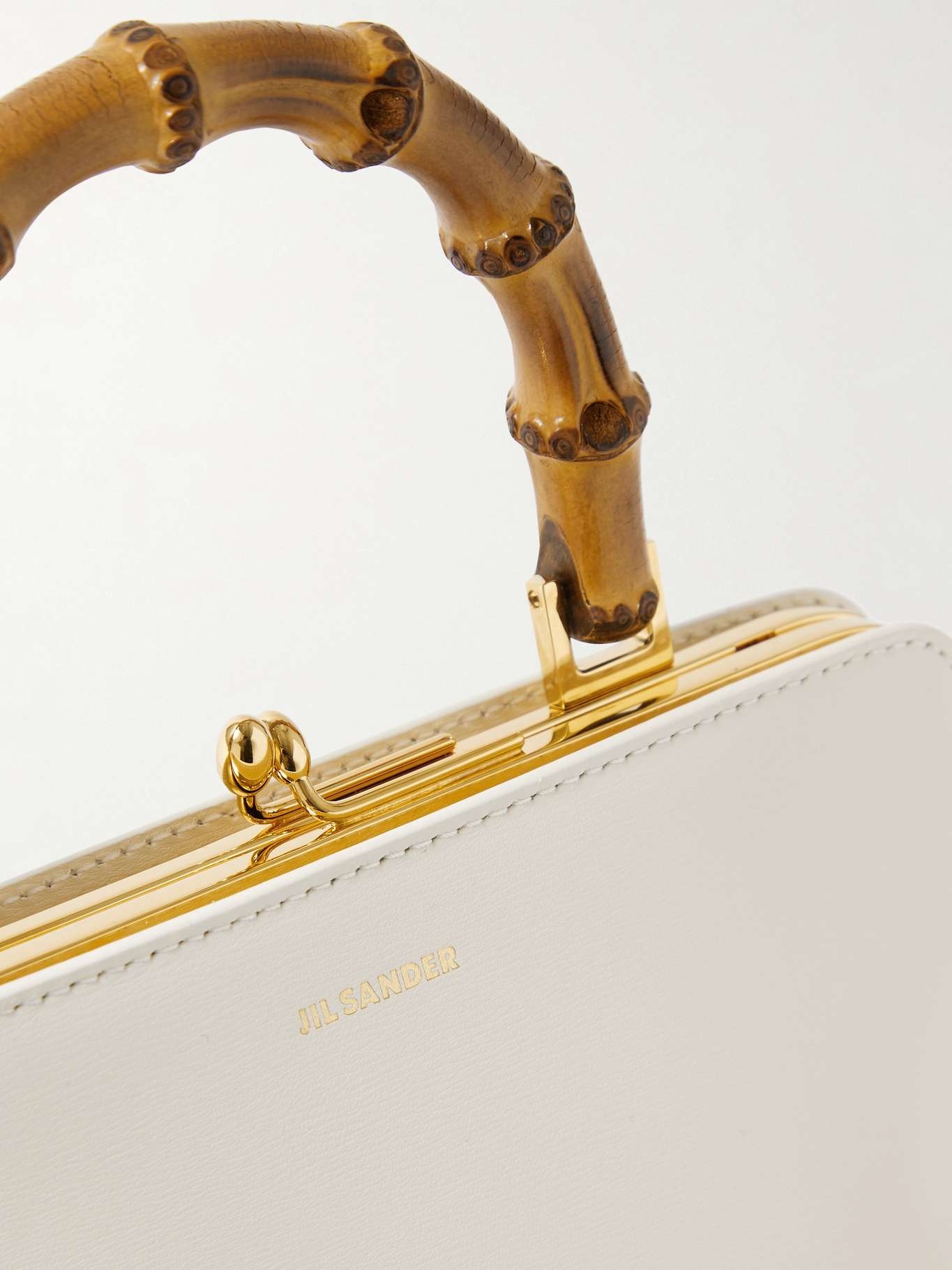Jil Sander Goji mini bamboo-trimmed leather tote | REVERSIBLE