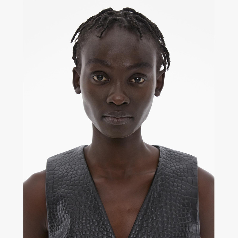 EMBOSSED LEATHER TUXEDO VEST 7