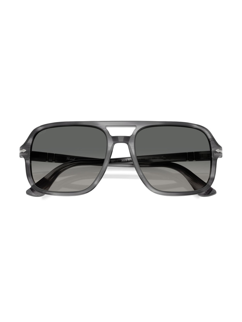 Men's 58MM Aviator Sunglasses - Striped Grey 4