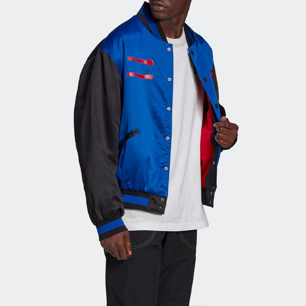 adidas originals Run-dmc Collegiate logo Printing Colorblock Jacket Blue GN5931 - 4