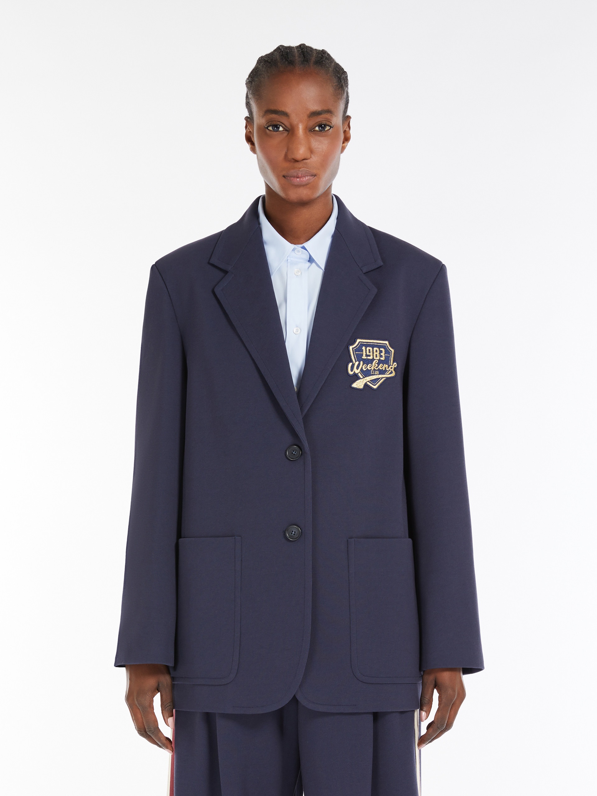 BRAMA Jersey blazer with embroidery - 3