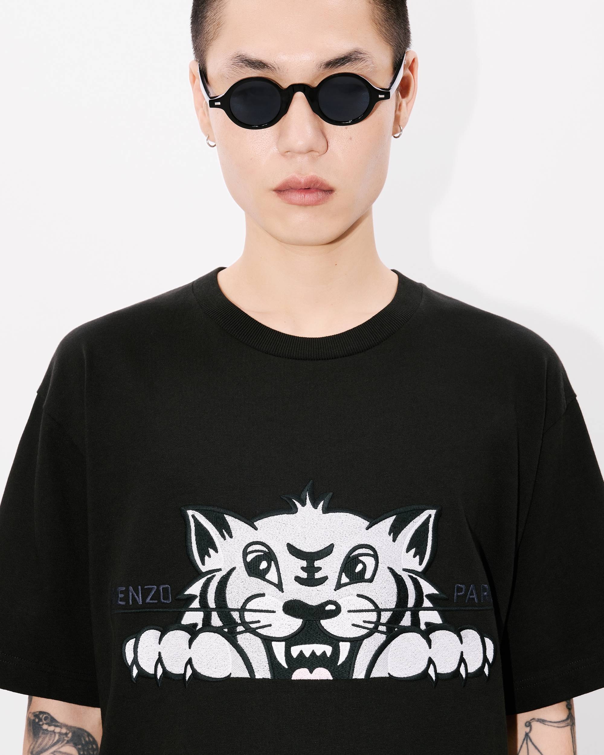 'KENZO Happy Tiger' embroidered oversized T-shirt in cotton - 6