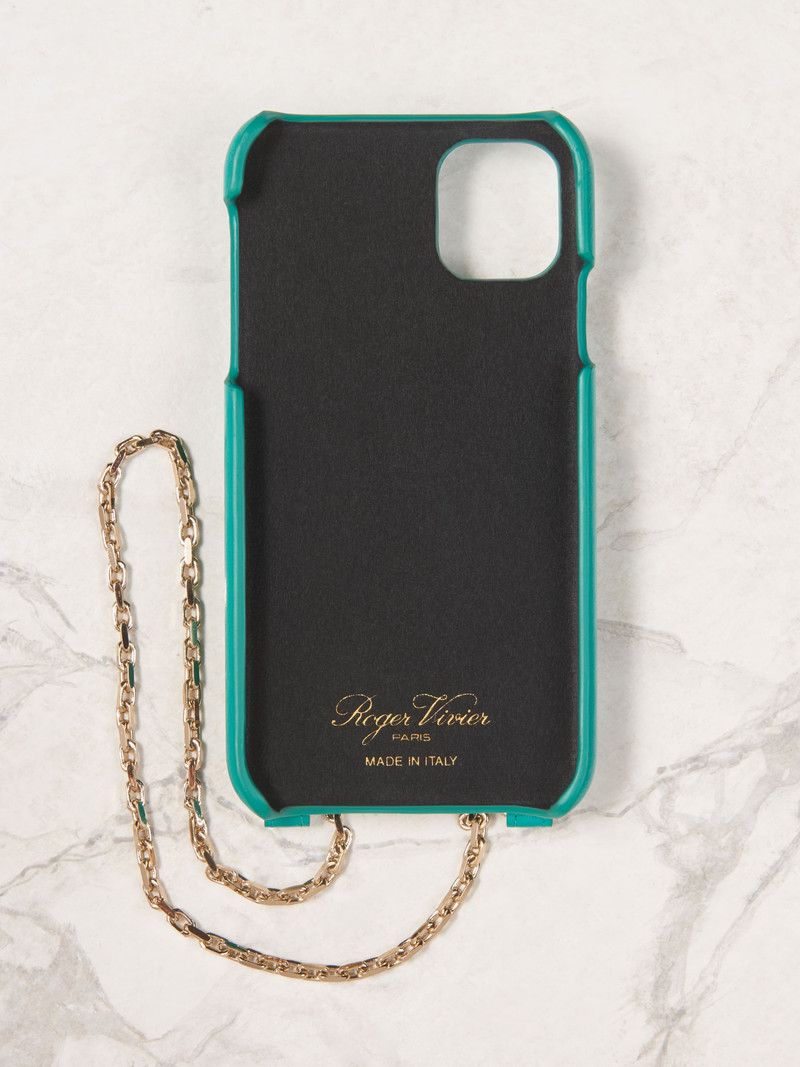 Roger Vivier Broche Vivier Buckle iPhone 11 Case in Leather outlook