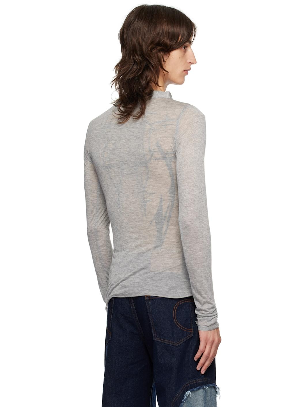 Gray Raw Stack Henley - 3