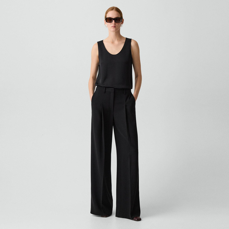 Pleated Wide-Leg Pant in Admiral Crepe 2