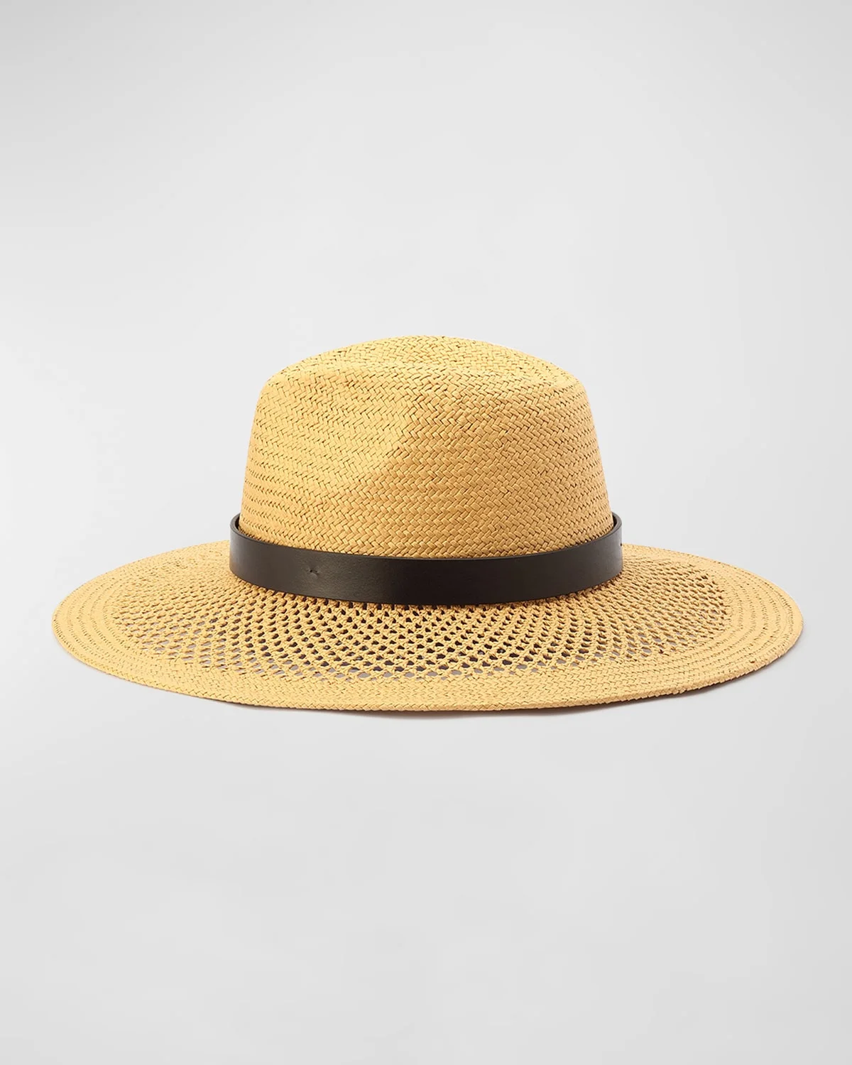 Open Weave Straw Fedora - 1
