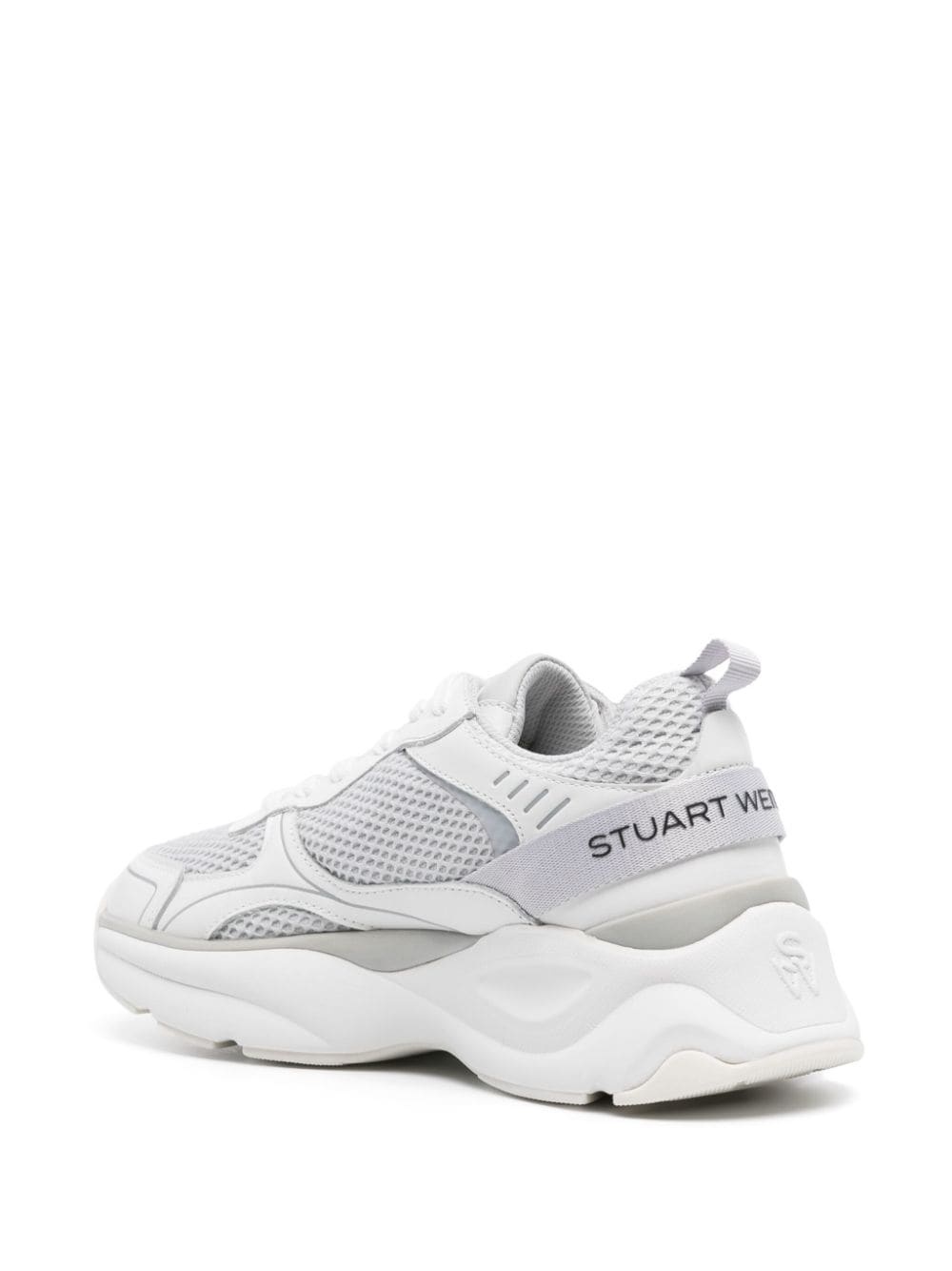 logo-patch mesh chunky sneakers - 3