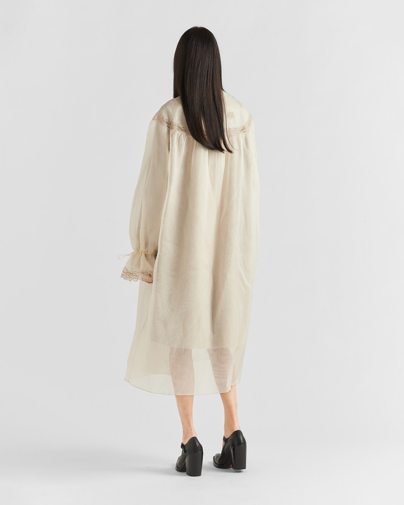 Single-breasted nylonette and Panama cotton coat 5