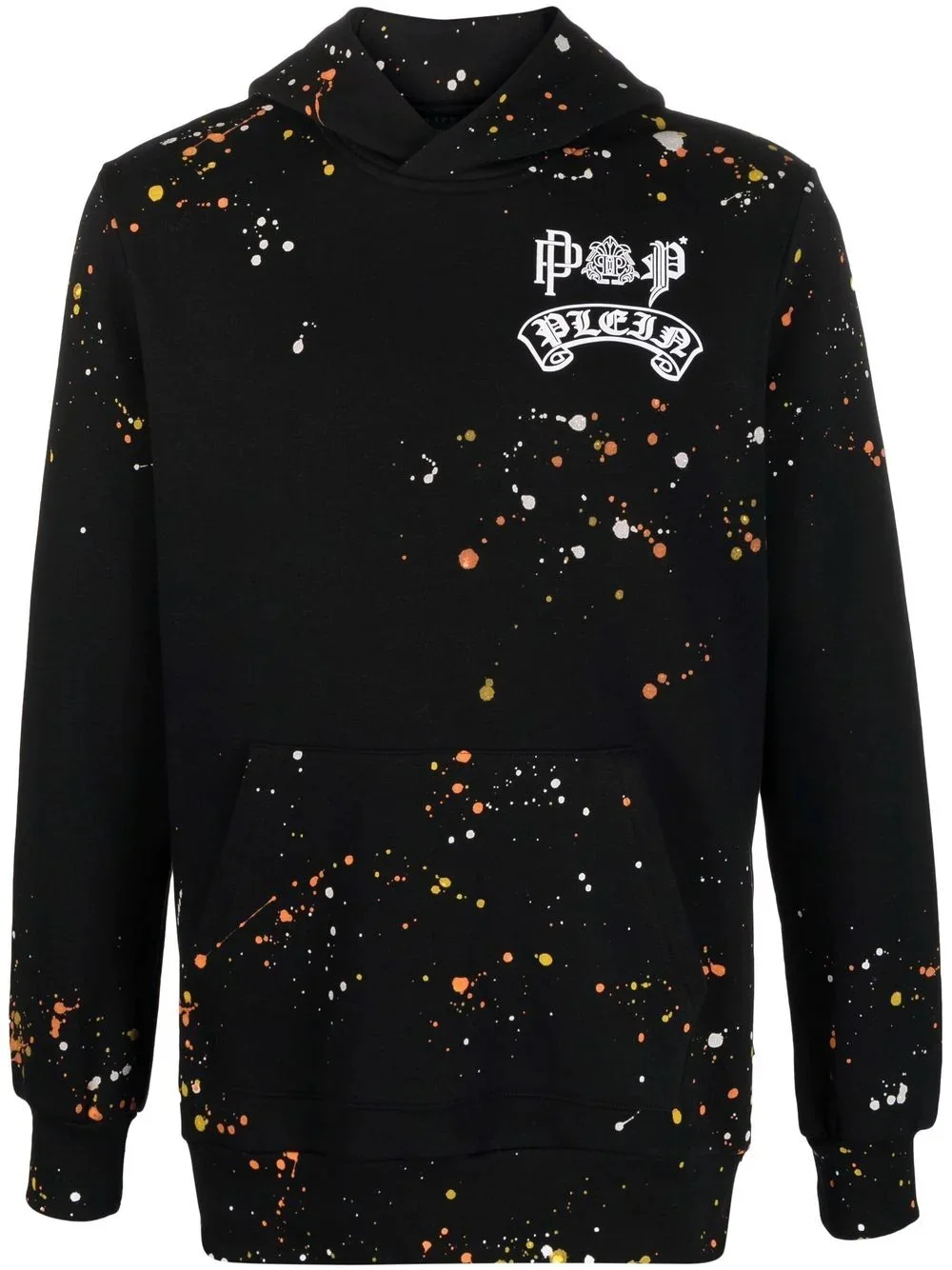 paint splatter-print pullover hoodie - 1