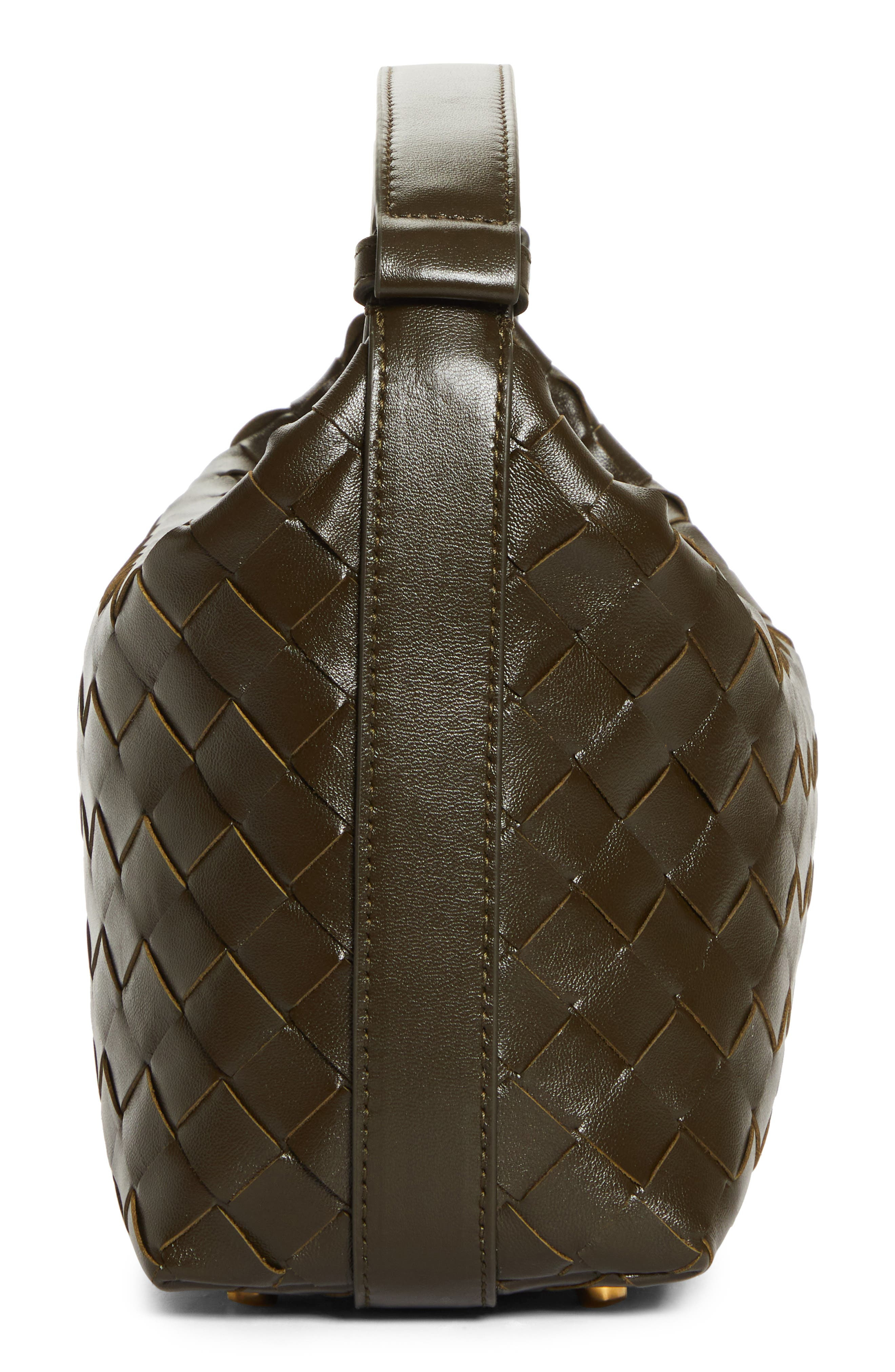 Bottega Veneta Mini Wallace Intrecciato Leather Shoulder Bag in 3323 Kaki-Gold at Nordstrom - 6