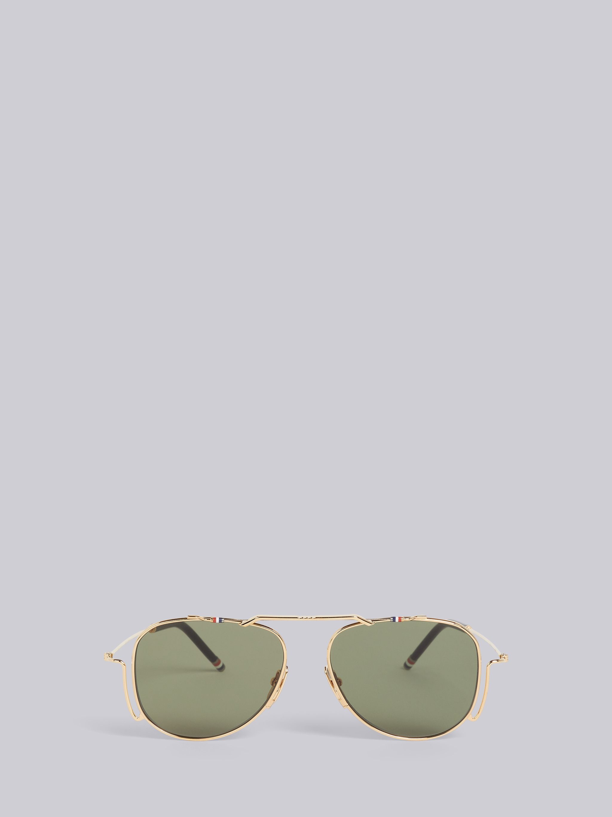 TB917 - White Gold Classic Aviator Sunglasses - 1