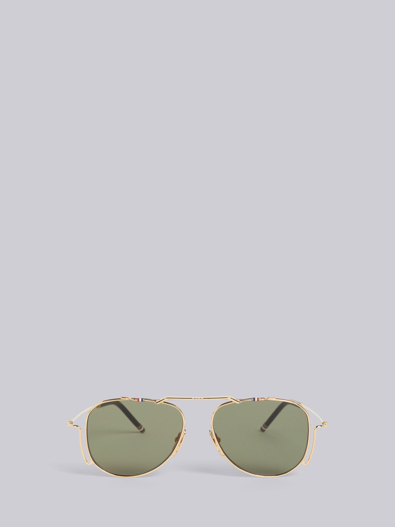 TB917 - White Gold Classic Aviator Sunglasses 1