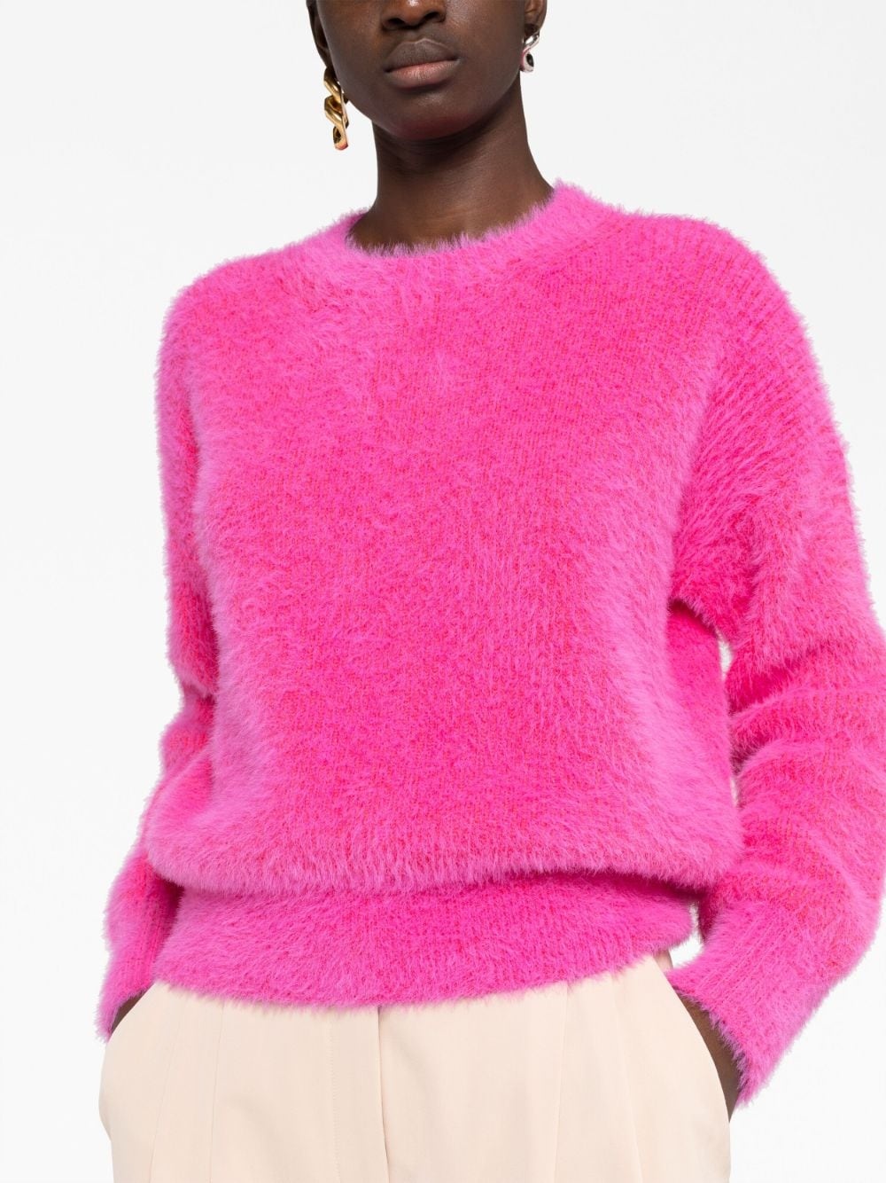 long-sleeved textured jumper - 5