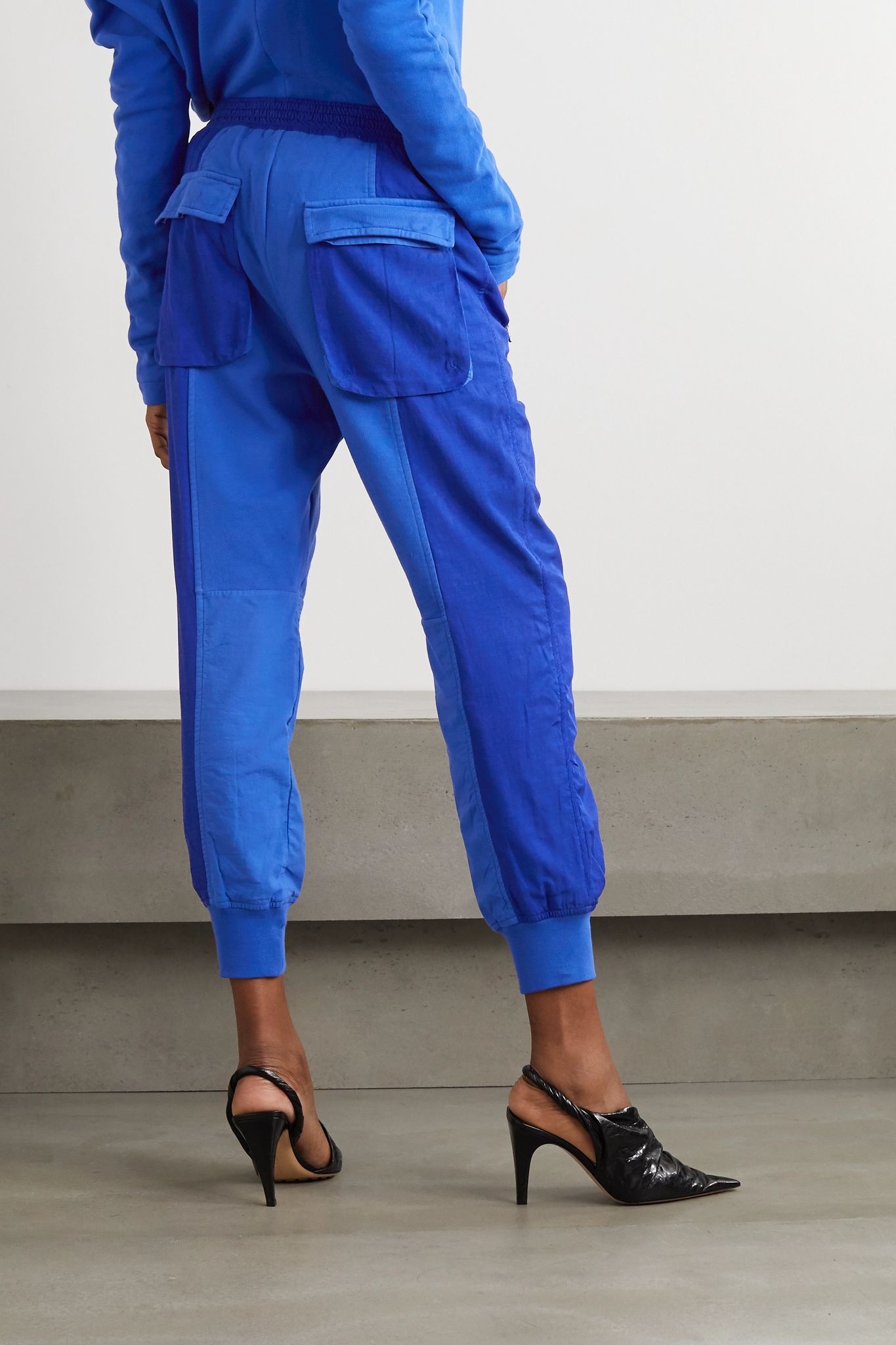 Cropped paneled cotton-jersey and poplin track pants - 3