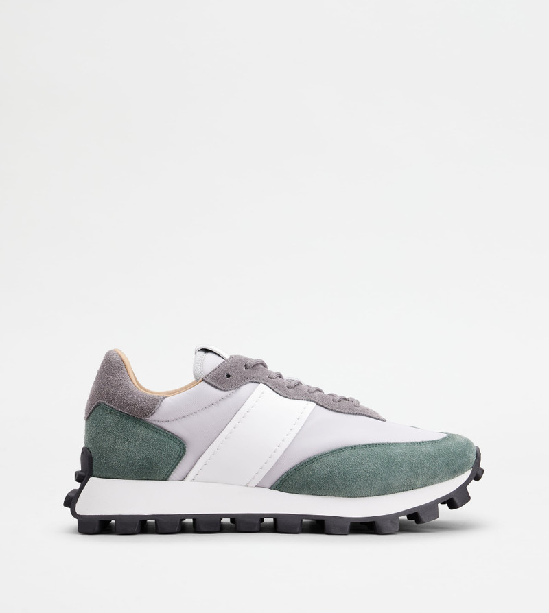 SNEAKERS TOD’S 1T IN SUEDE AND FABRIC - GREEN, GREY, WHITE 1