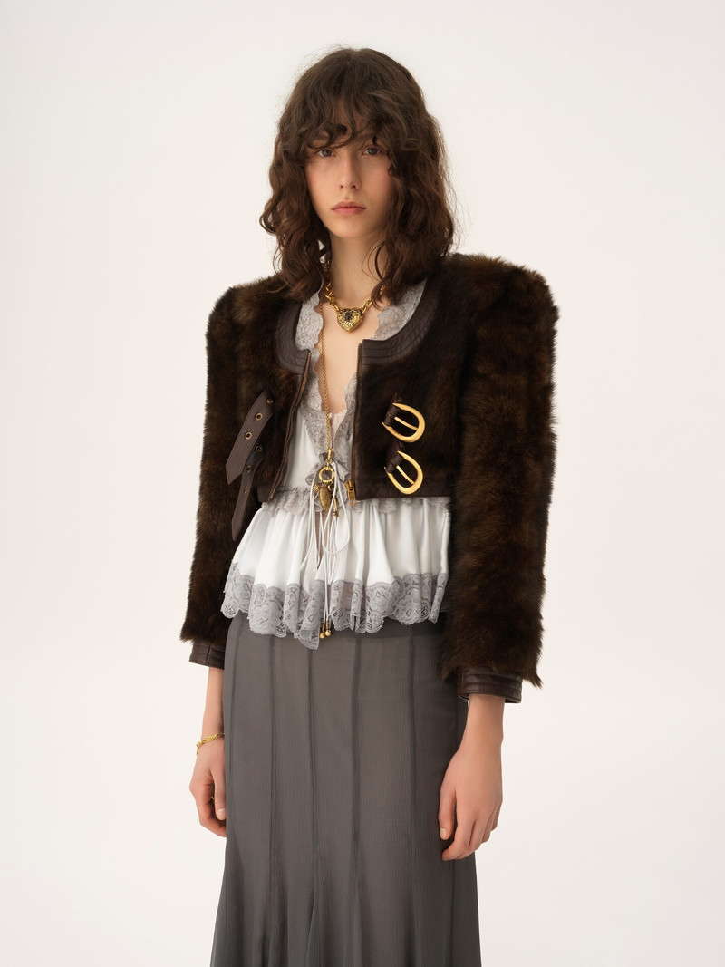 CROPPED SPENCER JACKET IN LEATHER 3