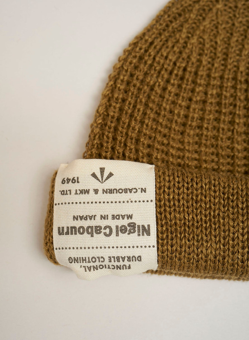 Nigel Cabourn Beanie Hemp in Khaki outlook