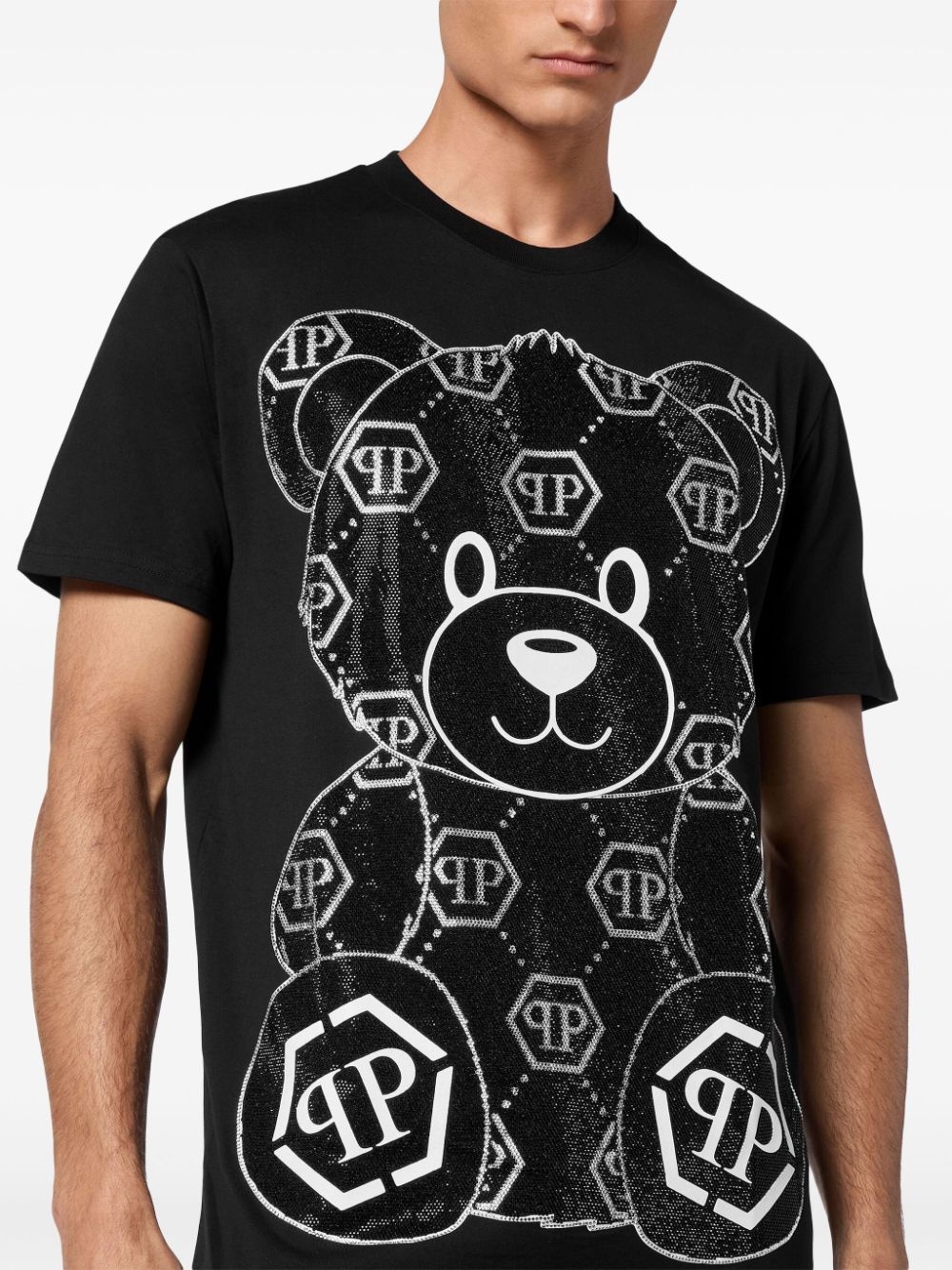 Teddy Bear-appliqué cotton shirt - 5