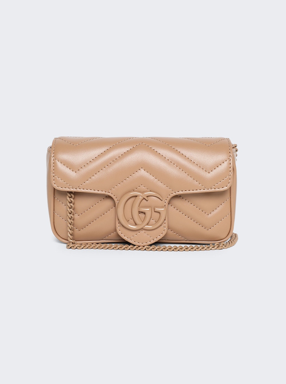 GG Marmont Leather Super Mini Bag Camelia - 1