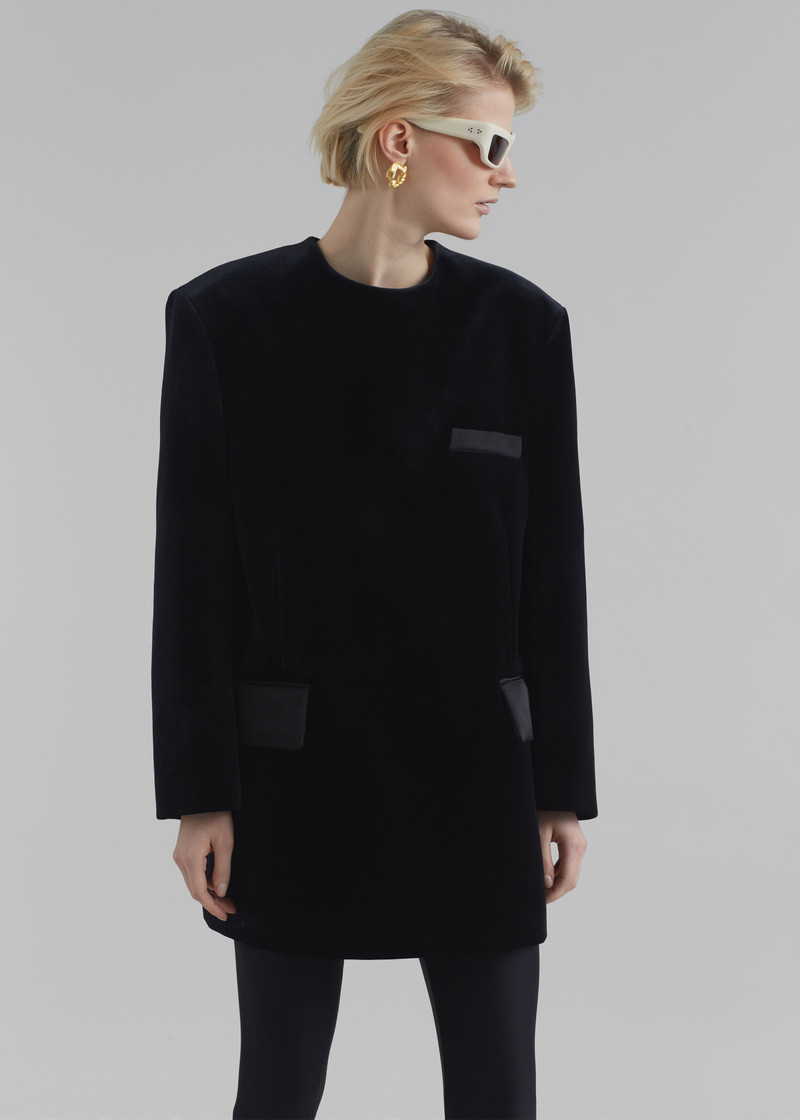 Madison Mini Velvet Dress - Black 5