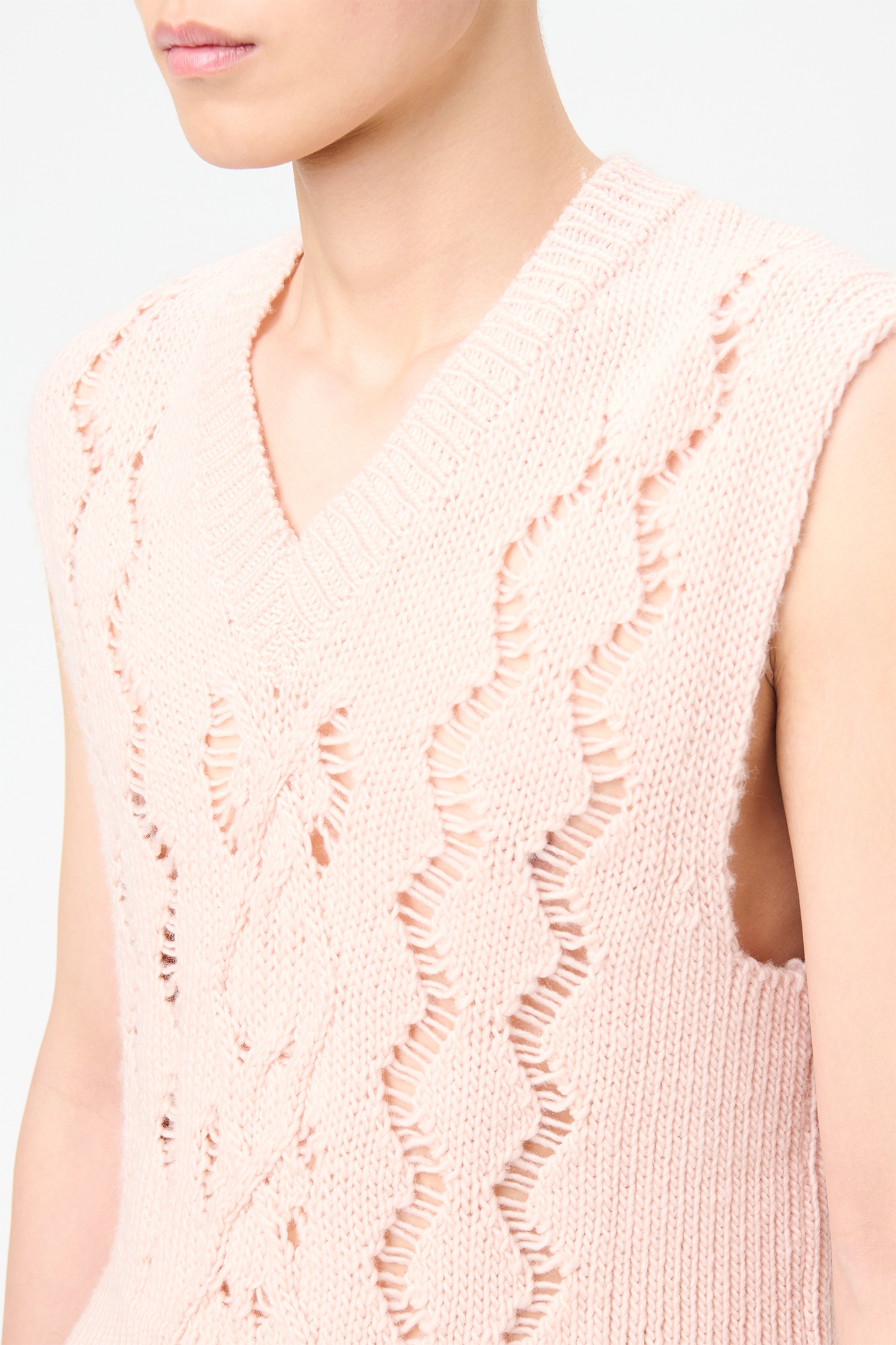 Cable Michigan Tank Delicate Pink Fisherman Wool - 4