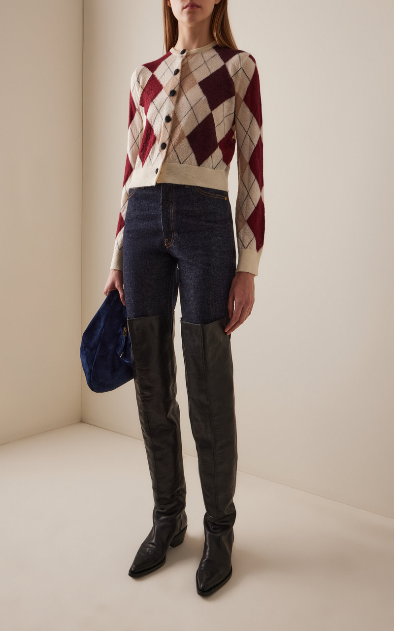 KHAITE Danielle Stretch High-Rise Indigo Jeans blue outlook