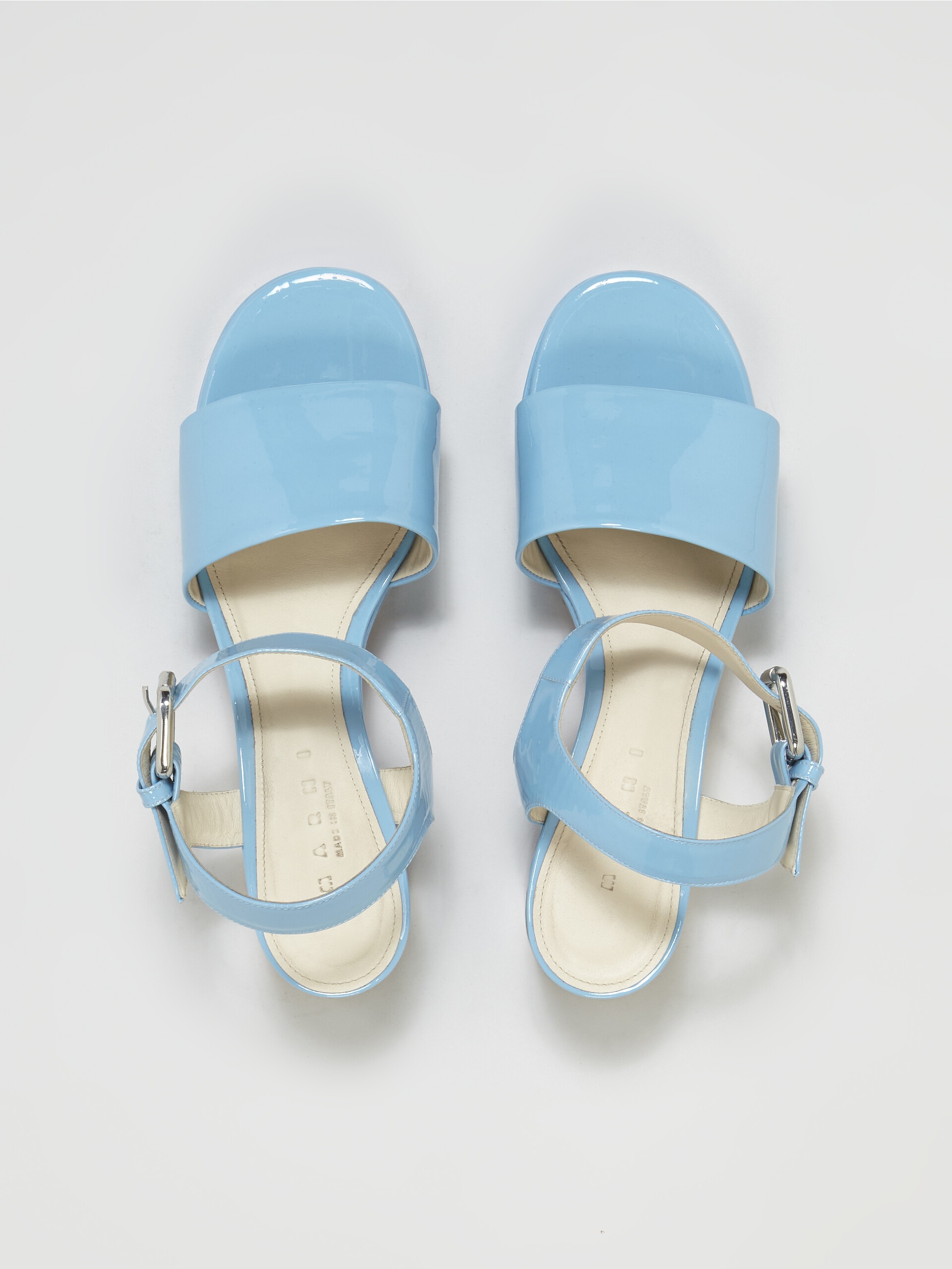 PALE BLUE PATENT LEATHER SANDAL - 4