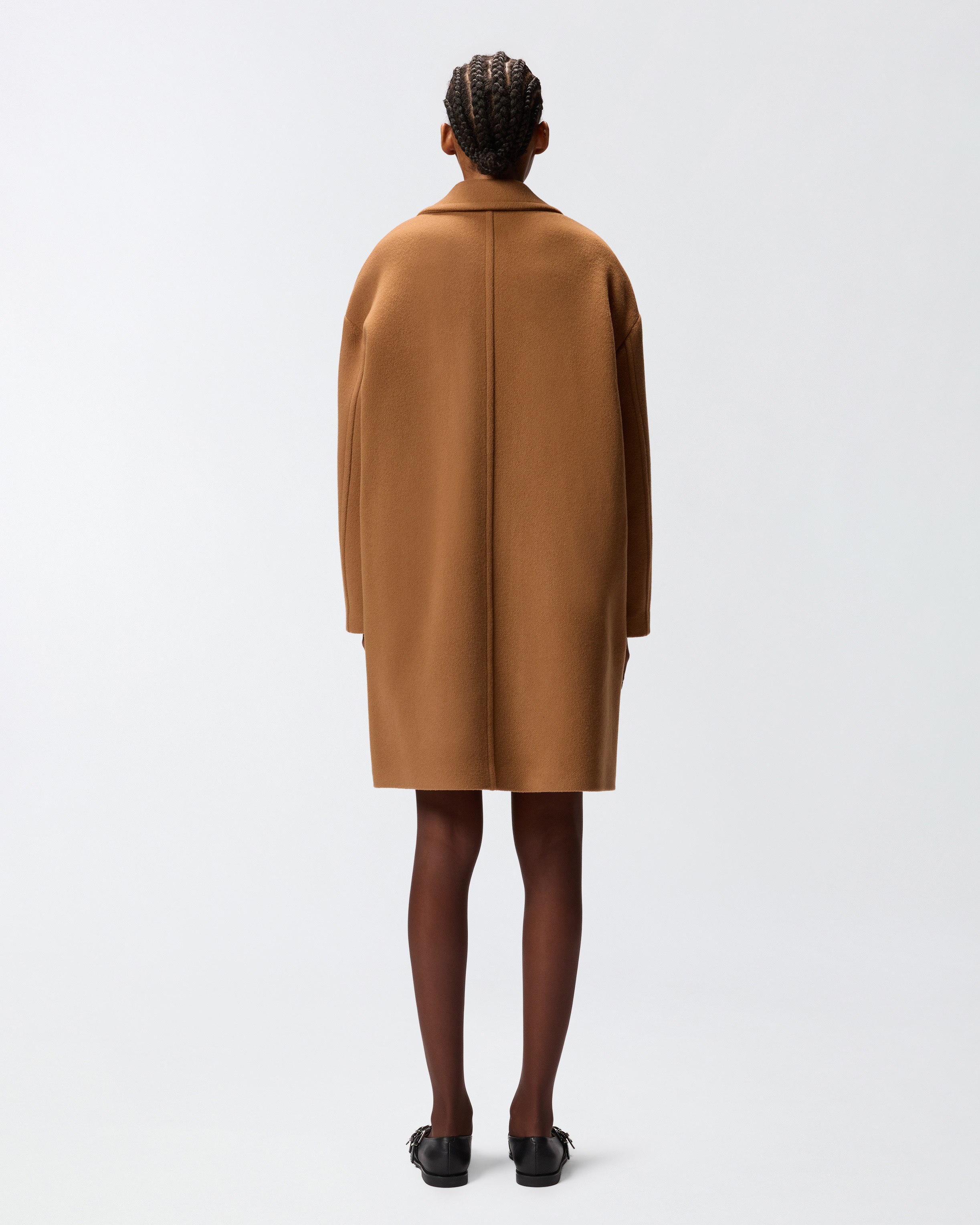 SINGLE-BREASTED WOOL-BLEND CLOTH COAT - 4