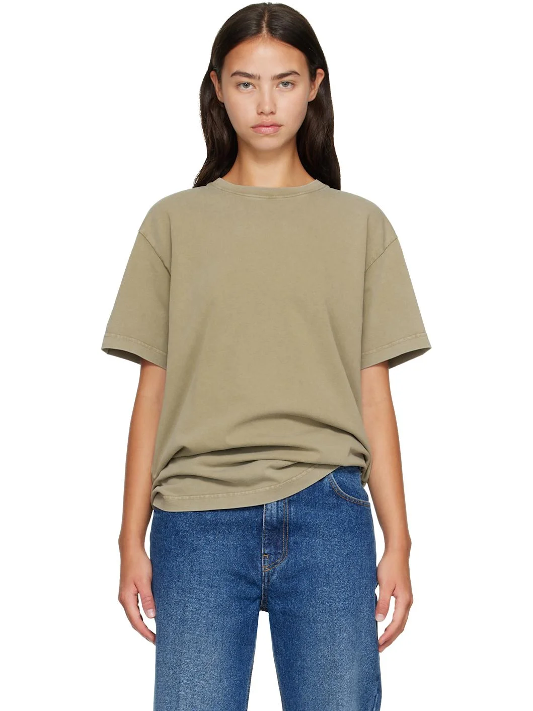 Khaki Short Sleeves Logo T-shirt - 1
