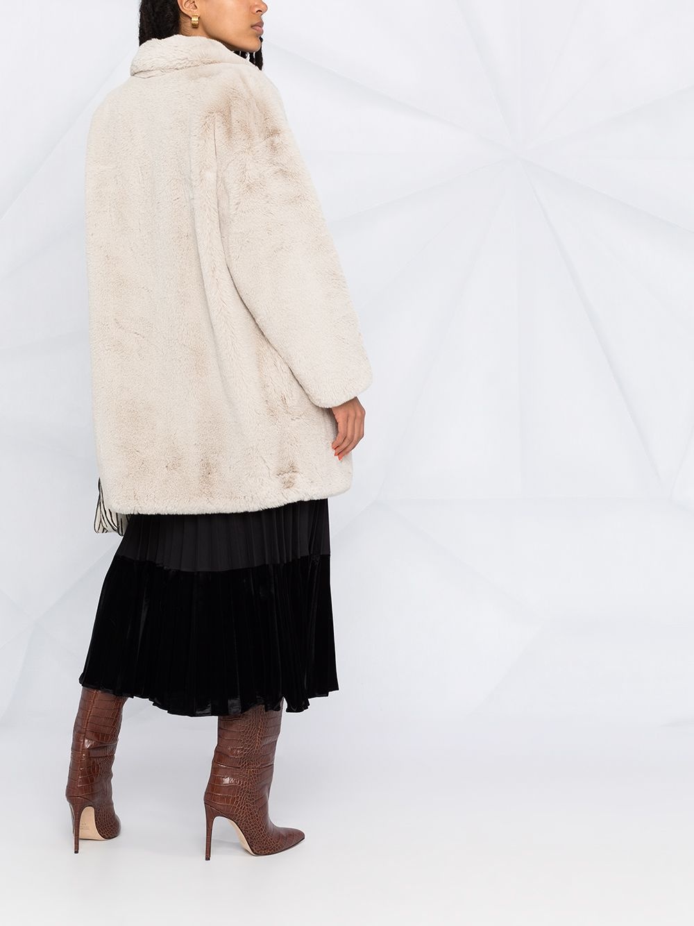 faux-shearling coat - 4