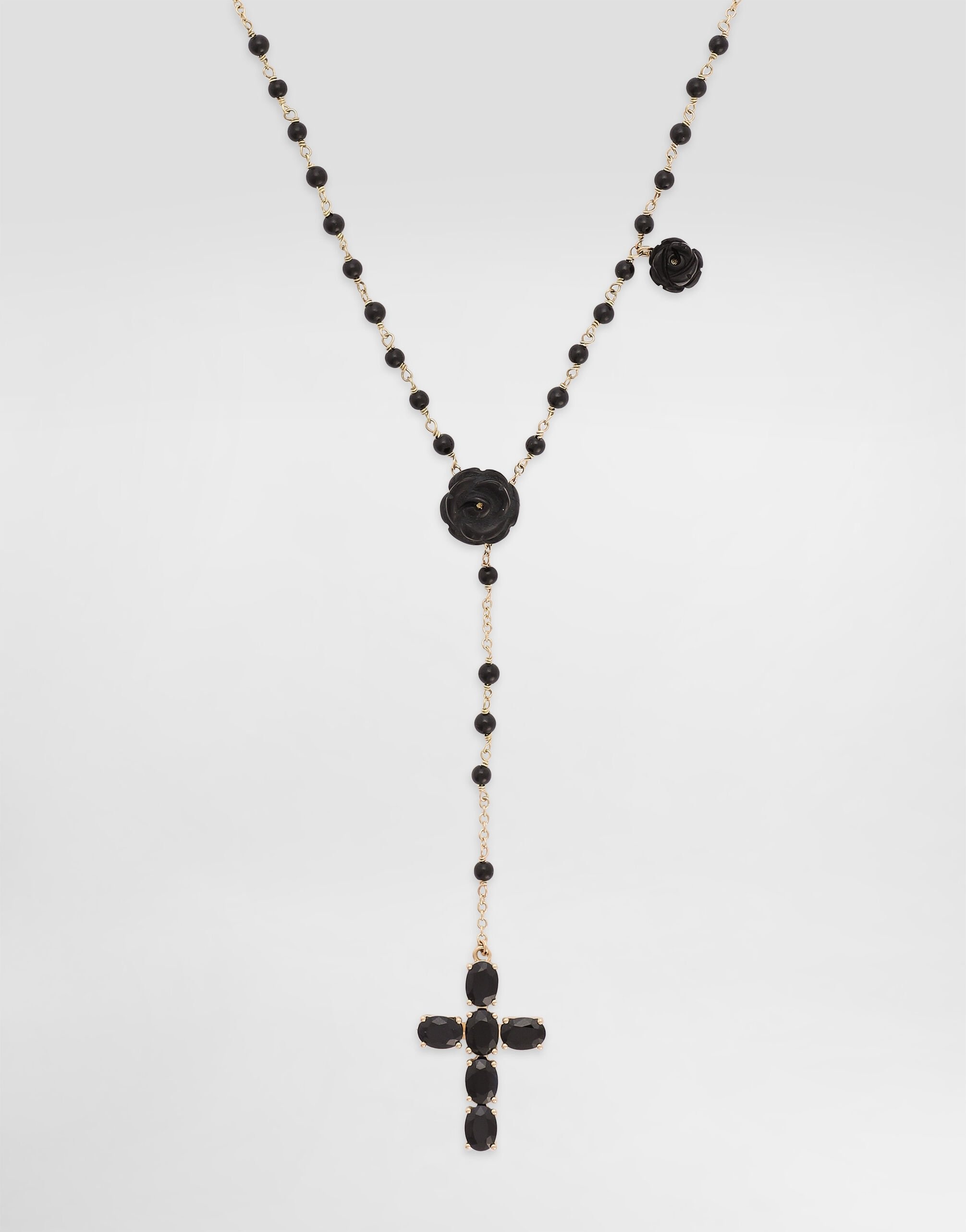Sicily Rosary Necklace 18-carat yellow gold, black sapphires and black jade - 4