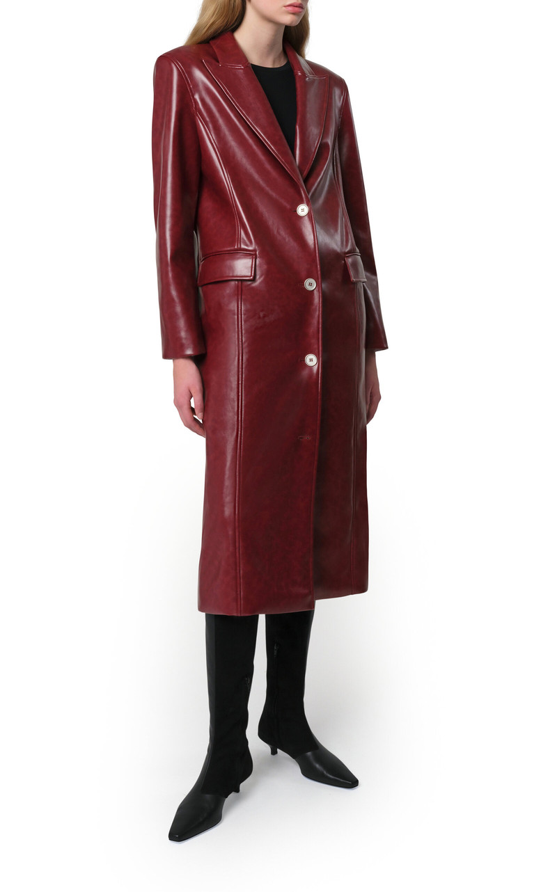 APPARIS Lauren Recycled Leather Coat red outlook
