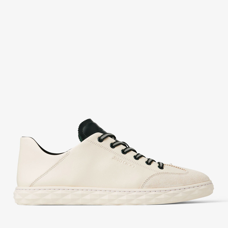 Diamond Flex M Latte and British Green Leather Mix Low Top Trainers 1