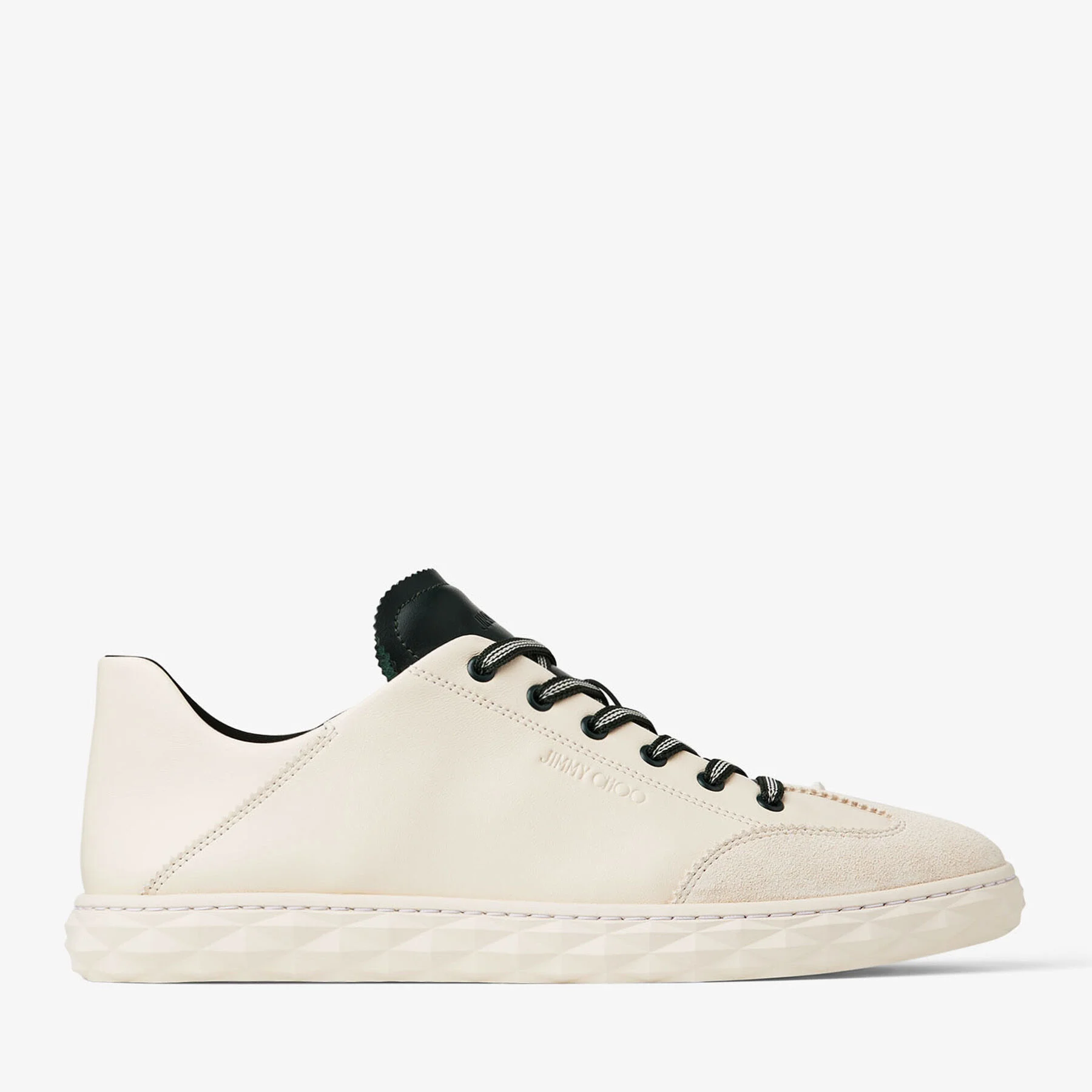 Diamond Flex M Latte and British Green Leather Mix Low Top Trainers - 1