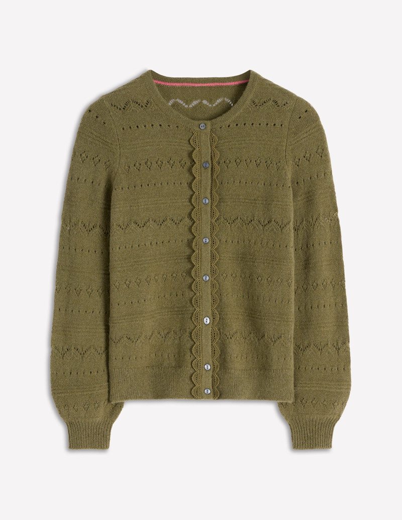 Leticia Lace Trim Cardigan-Woodland Green 6