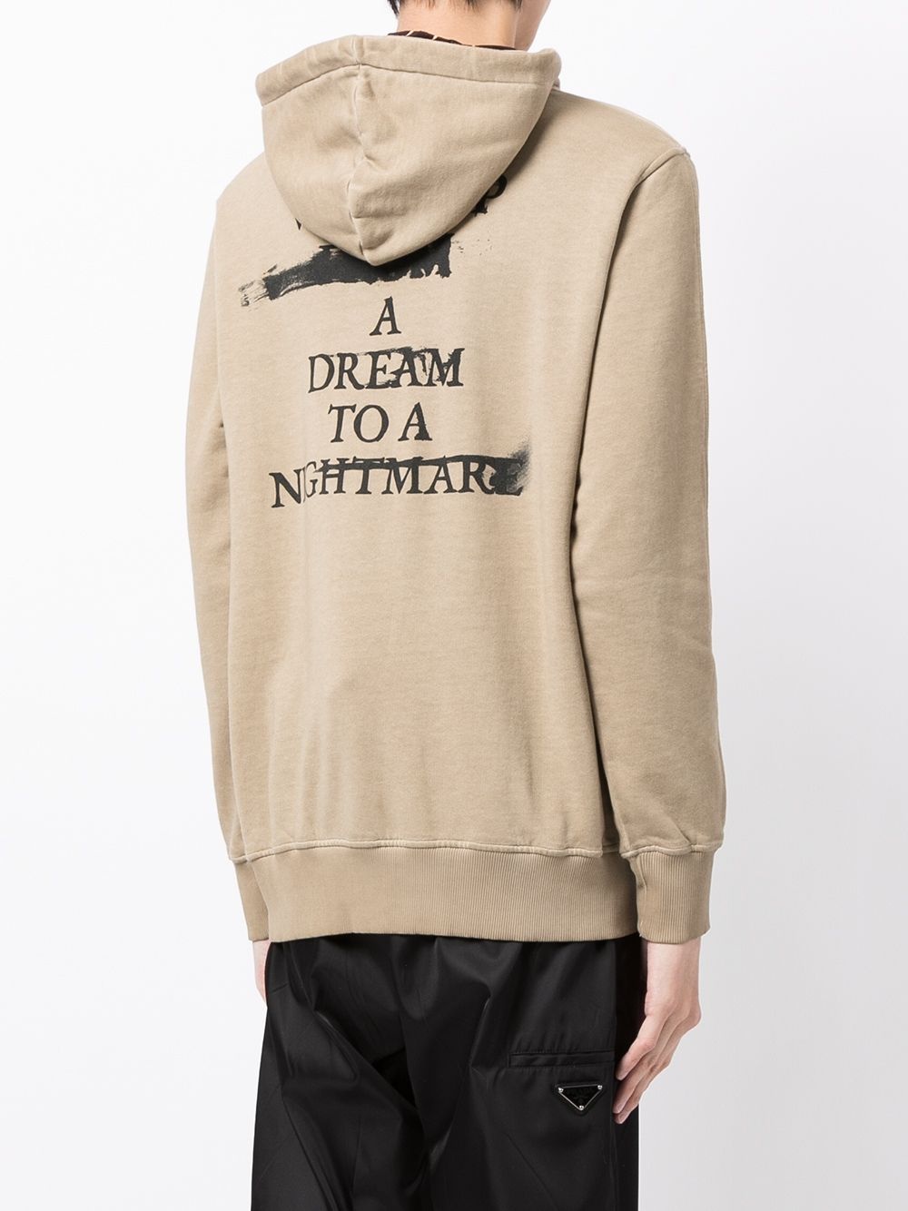 slogan-print drawstring hoodie - 4