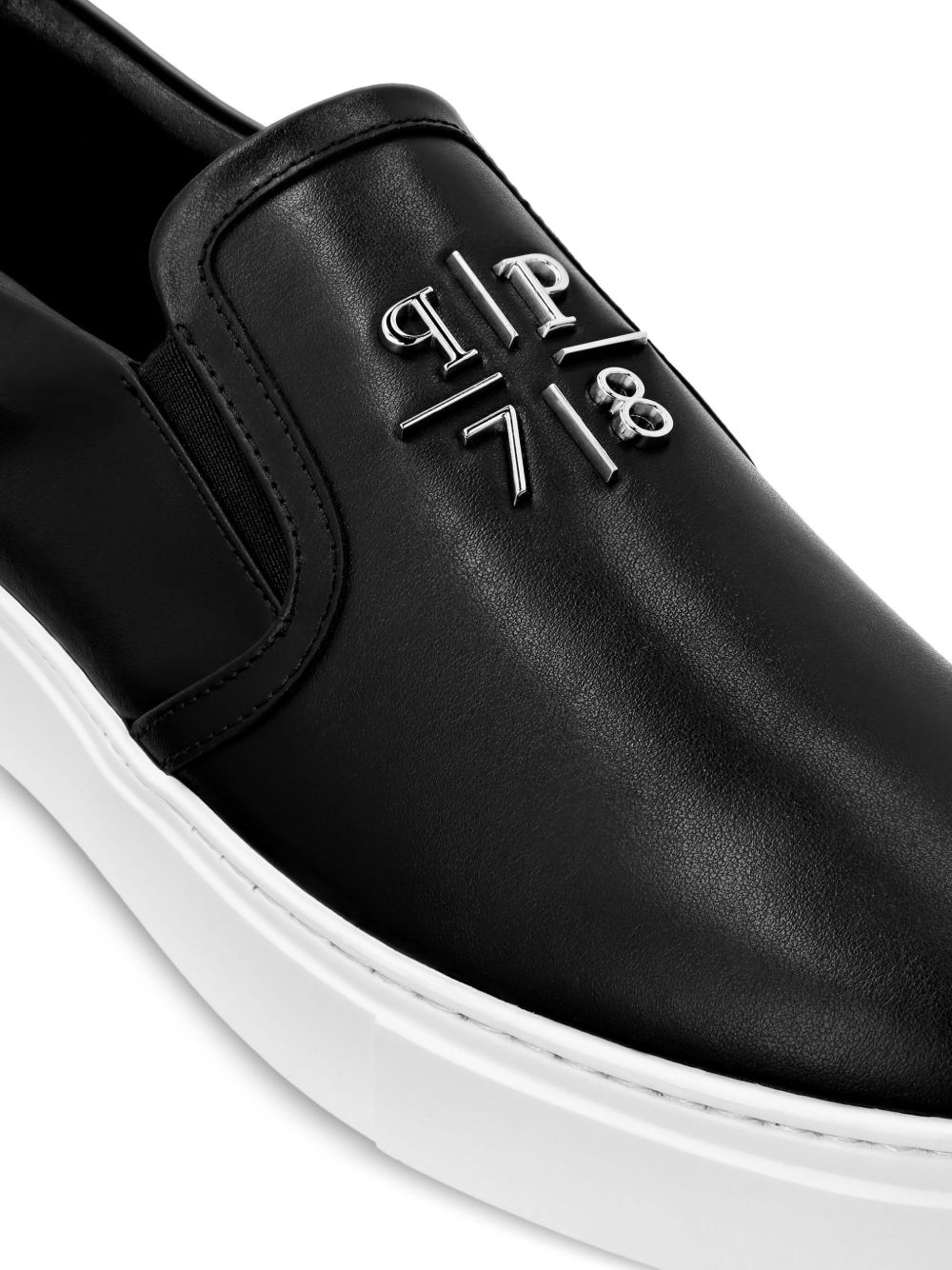slip-on leather sneakers - 4