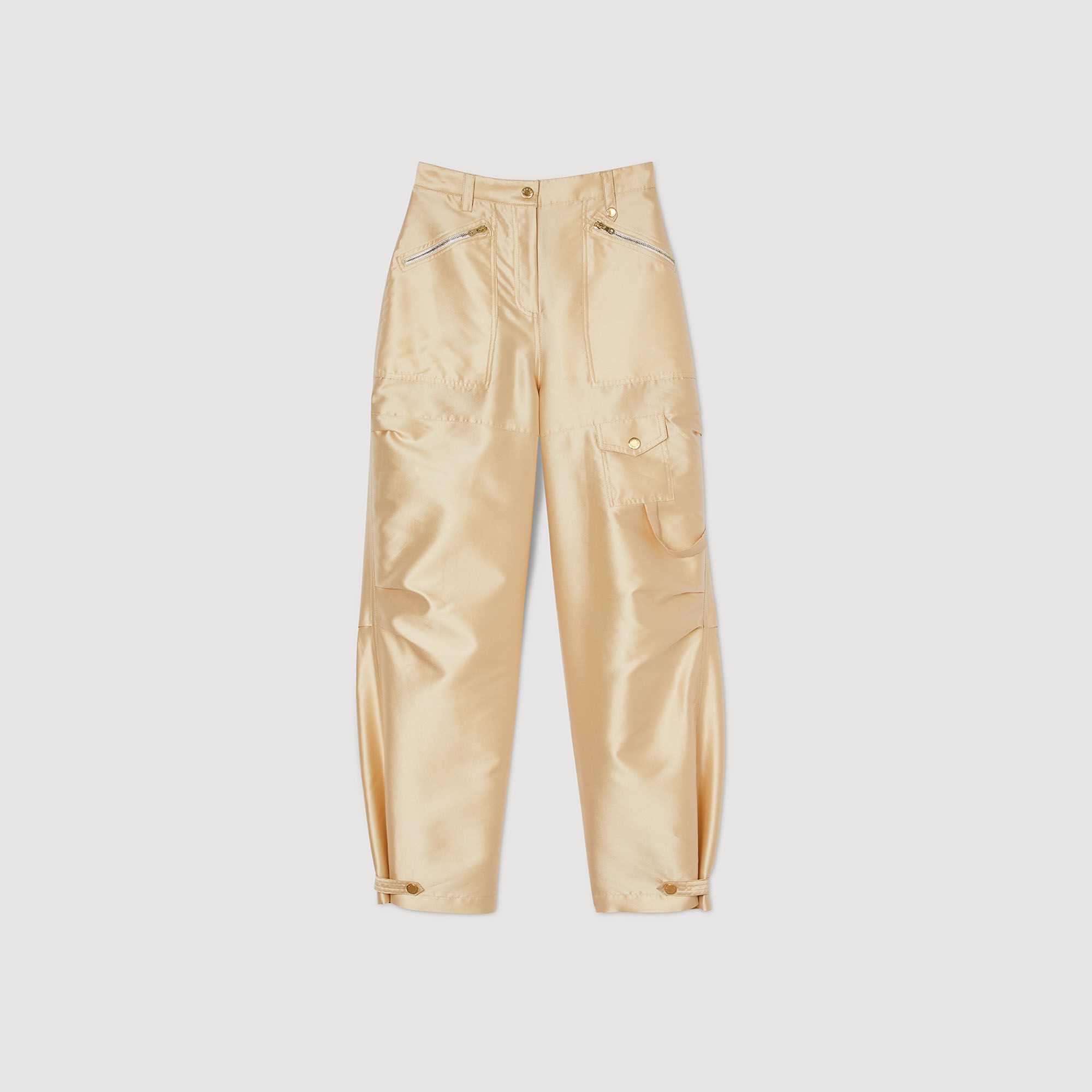 SATIN-EFFECT CARGO TROUSERS - 1