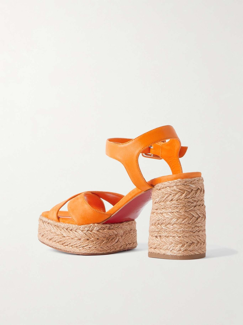 Calakala 70 leather and suede espadrille platform sandals 3