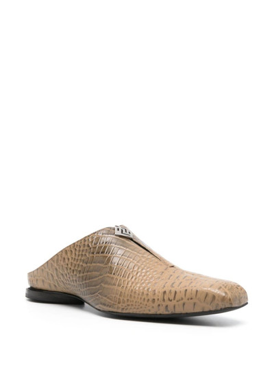 GmbH Jamal crocodile-embossed slippers outlook