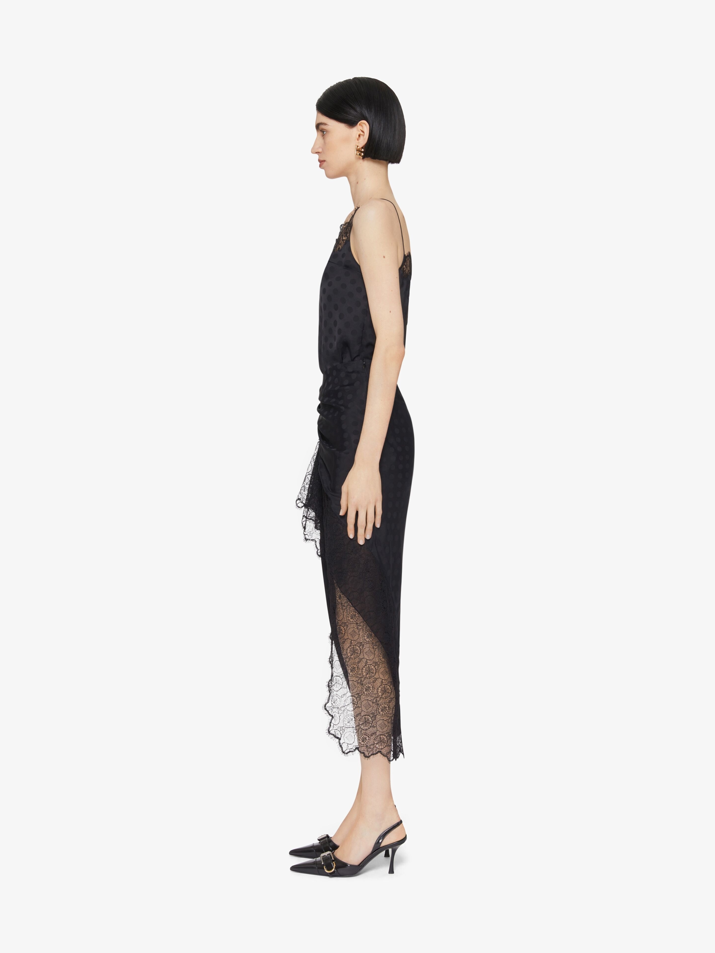 TOP IN POLKA DOTS JACQUARD AND LACE - 3